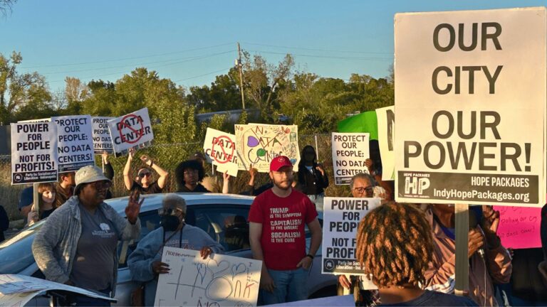 ‘I can’t see any positive outcome from it’ | Community protests planned data center in Martindale-Brightwood